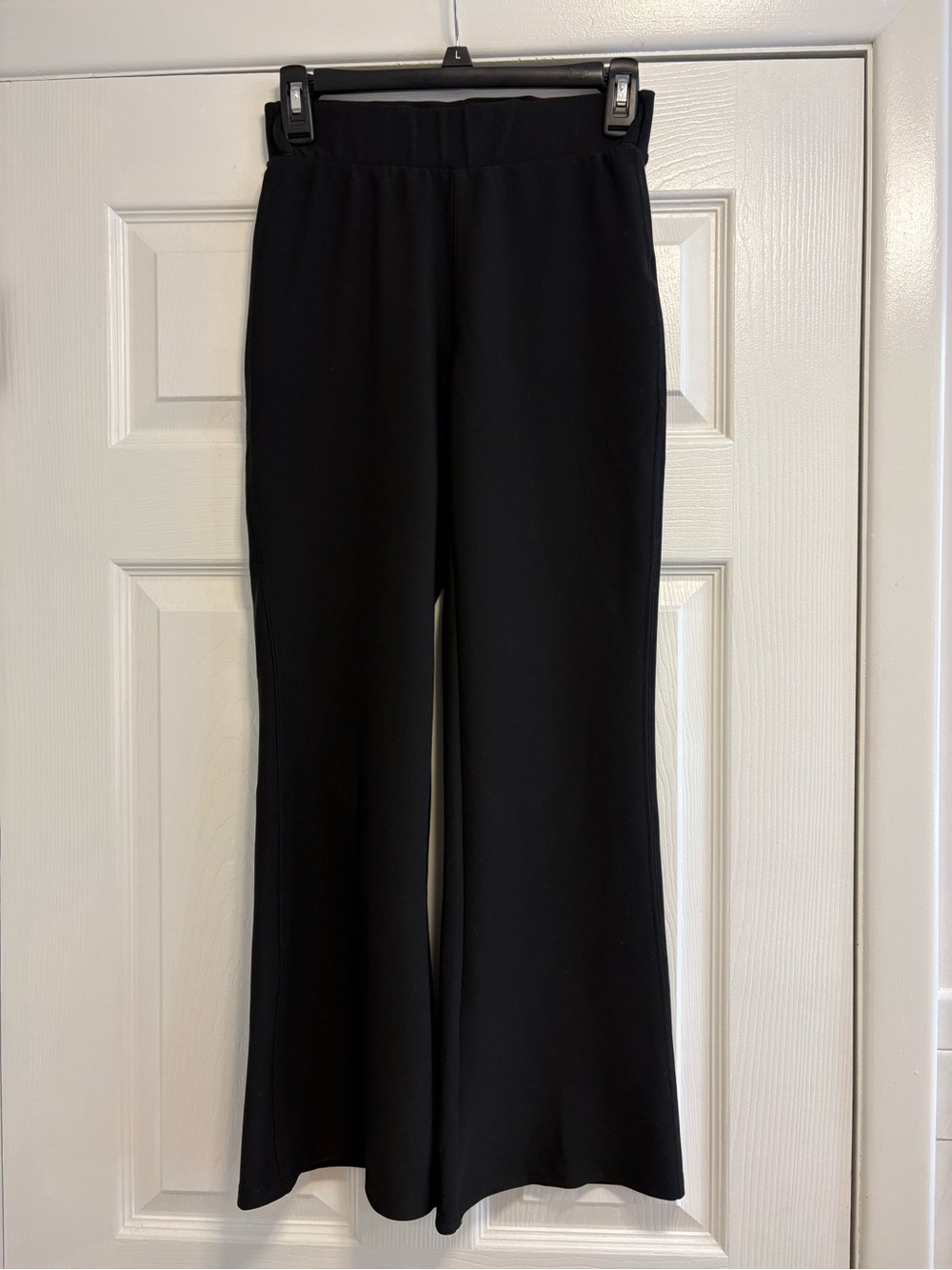 No Comment Classic Black Flare Pants with Elastic Waistband size medium